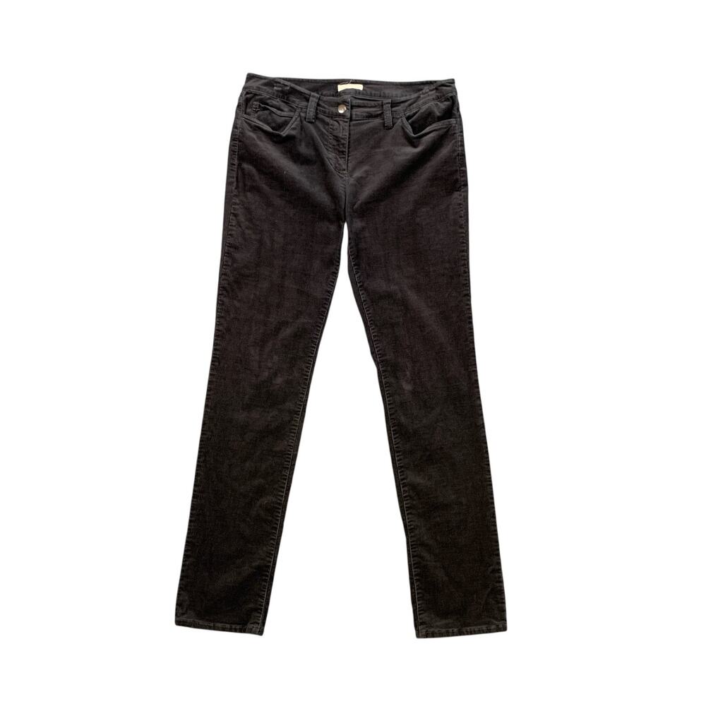 Eileen Fisher Jeans Women 10 Gray Corduroy Slim Straight Zip Fly Pockets Stretch